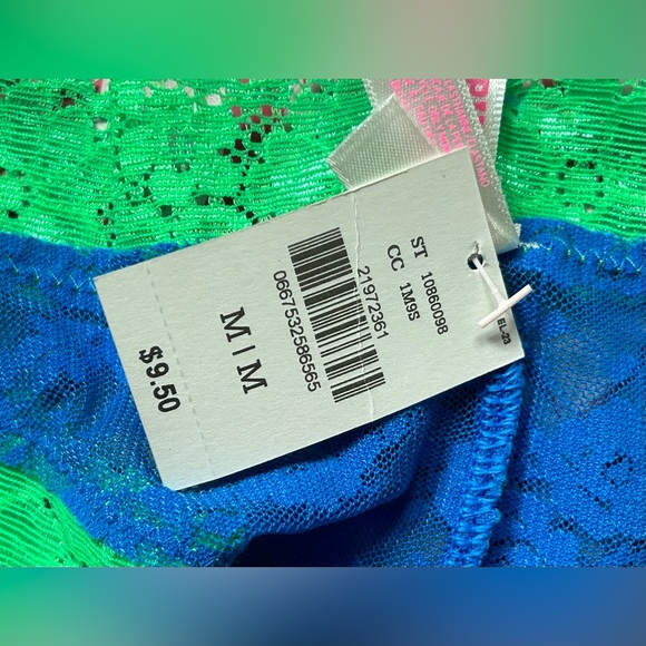 ‼️SOLD‼️ NWT VS PINK Cotton & Lace Neon Tanga Cheeky panty underwear  Medium - Picture 3 of 3